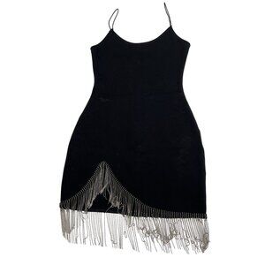 Superdown Elaine Fringe Dress in Black
